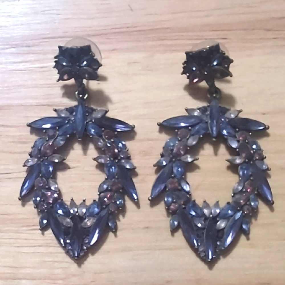 Baublebar Purple Stone And Silver Statement Earrings